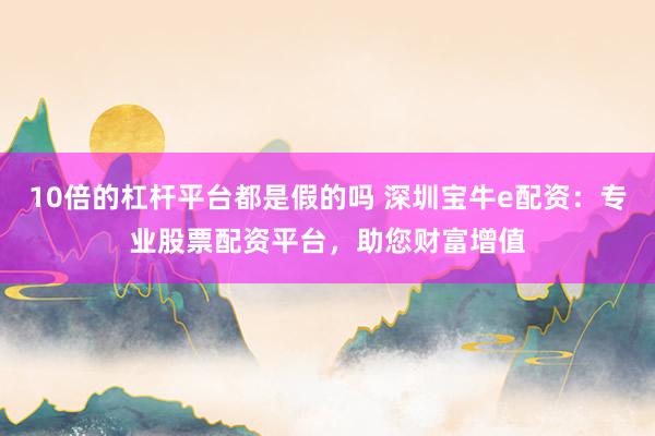 10倍的杠杆平台都是假的吗 深圳宝牛e配资：专业股票配资平台，助您财富增值